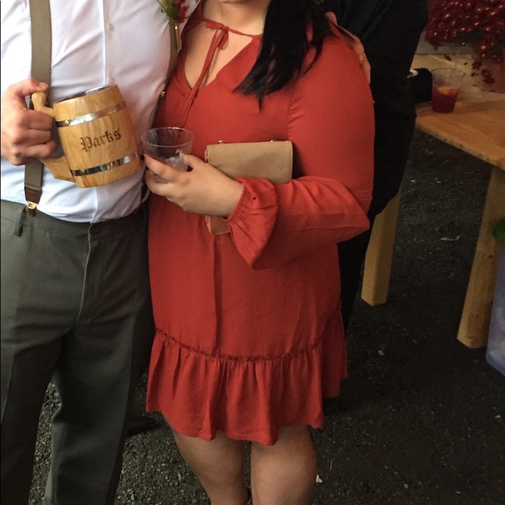 Burnt Orange Long Sleeve Dress